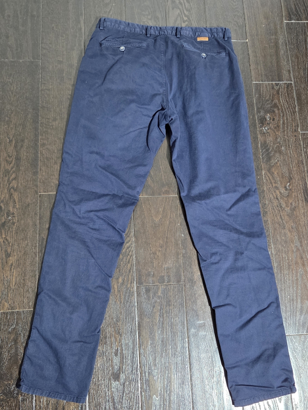 Massimo Dutti Men's Navy Slim Fit  Casual Trousers Size 34x 33